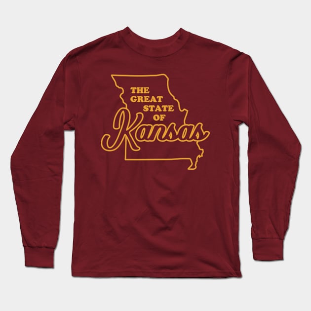 The Great State Of Kansas Long Sleeve T-Shirt by deadright